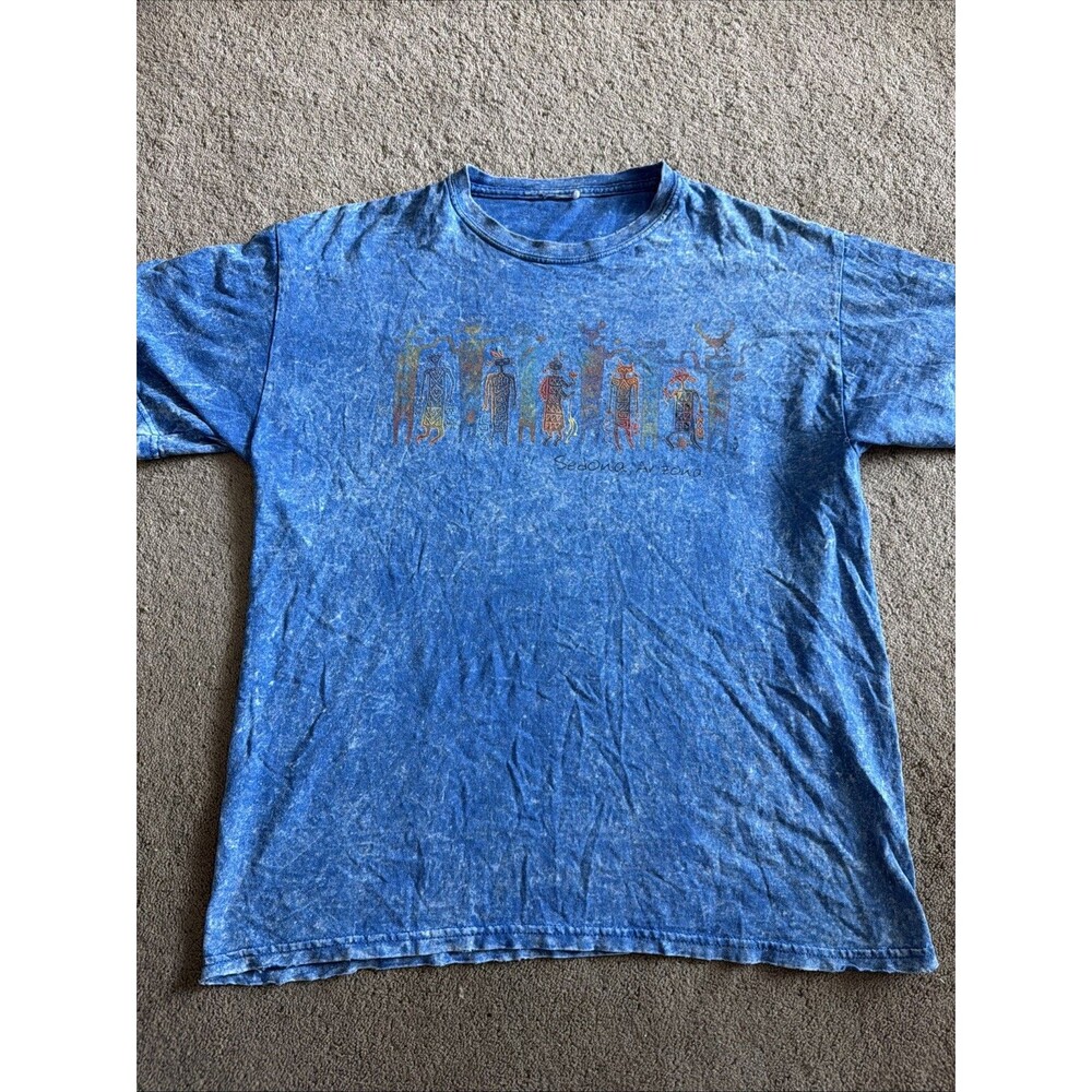 Vintage Sedona Arizona T-Shirt Prairie Mountain Mens XL Blue 90s Y2K